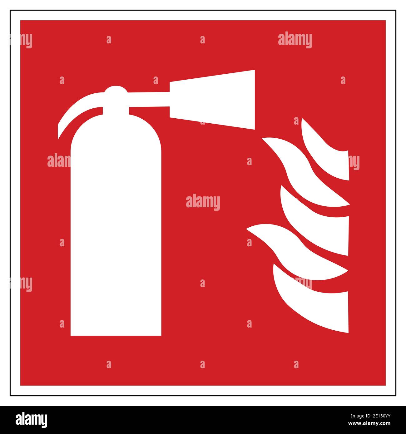 red-and-white-fire-extinguisher-sign-symbol-with-flames-stock-vector-image-art-alamy