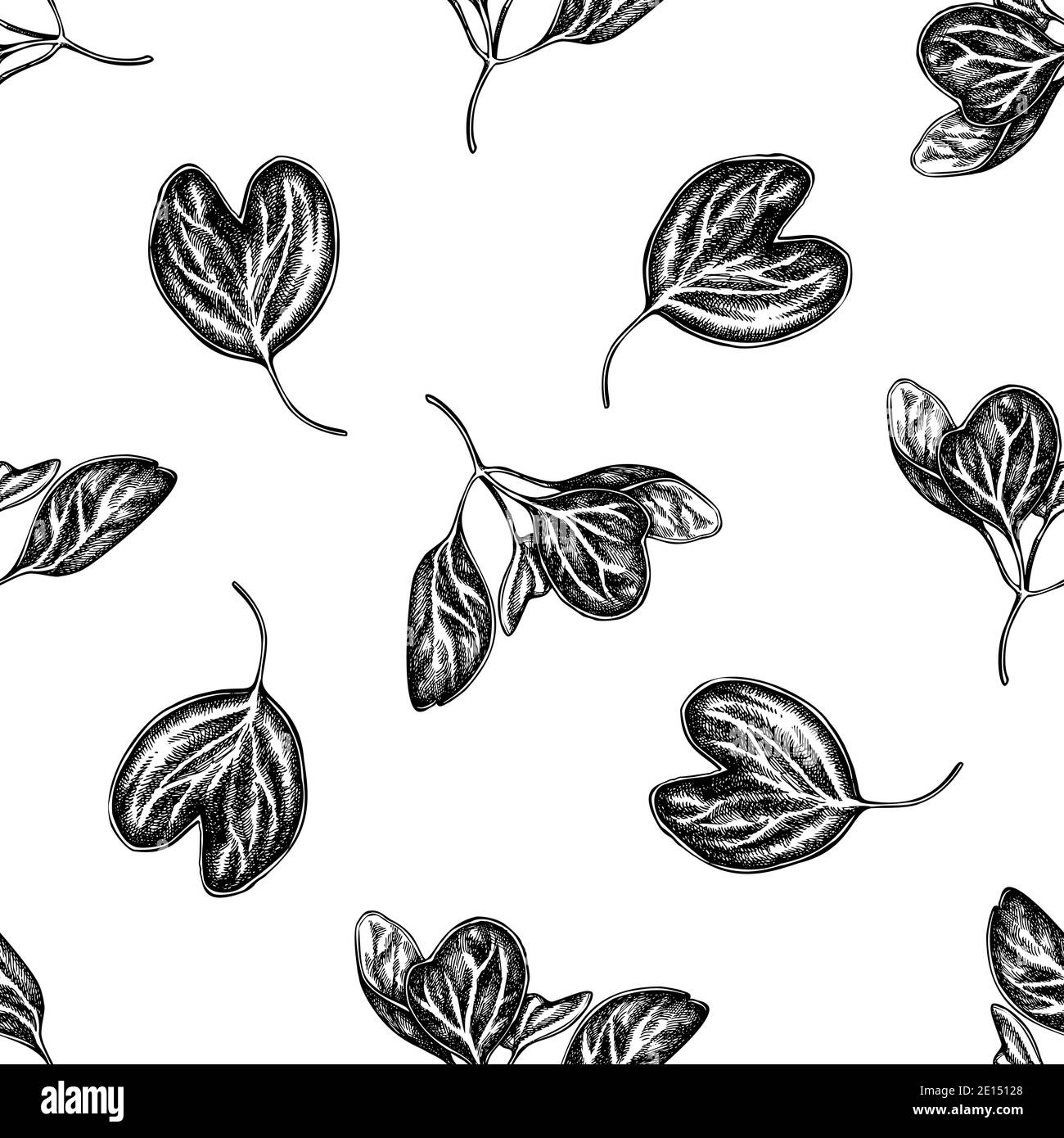 Seamless pattern with black and white iresine Stock Vector