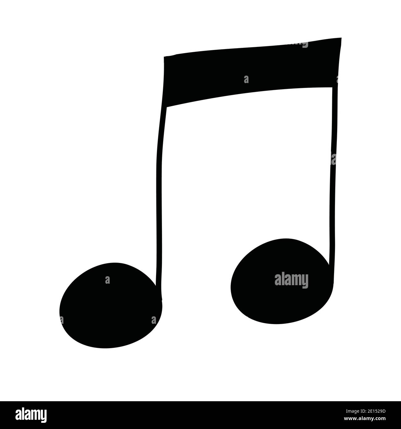 Eighth note, two eighth notes under one edge, musical notation hand