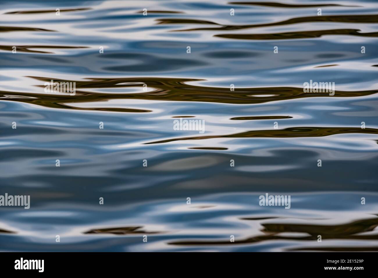 Moving water in a lake, background with sunlight Stock Photo