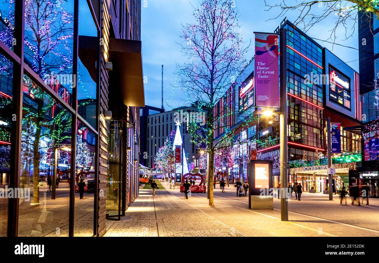 Christmas Tree and Decorations in Wembley Park Shopping Centre London