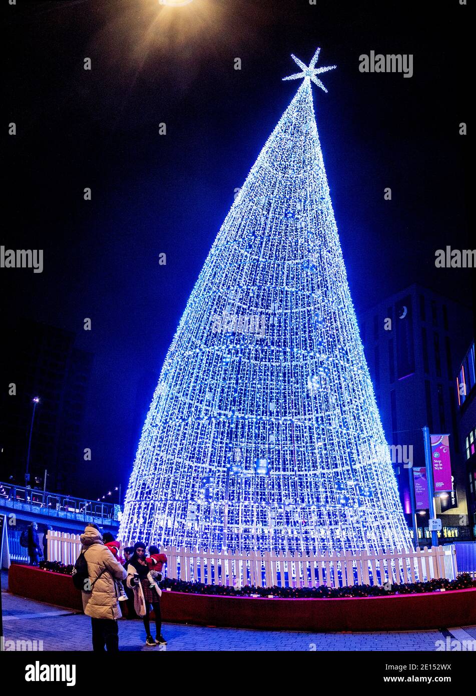 Christmas Tree and Decorations in Wembley Park Shopping Centre London