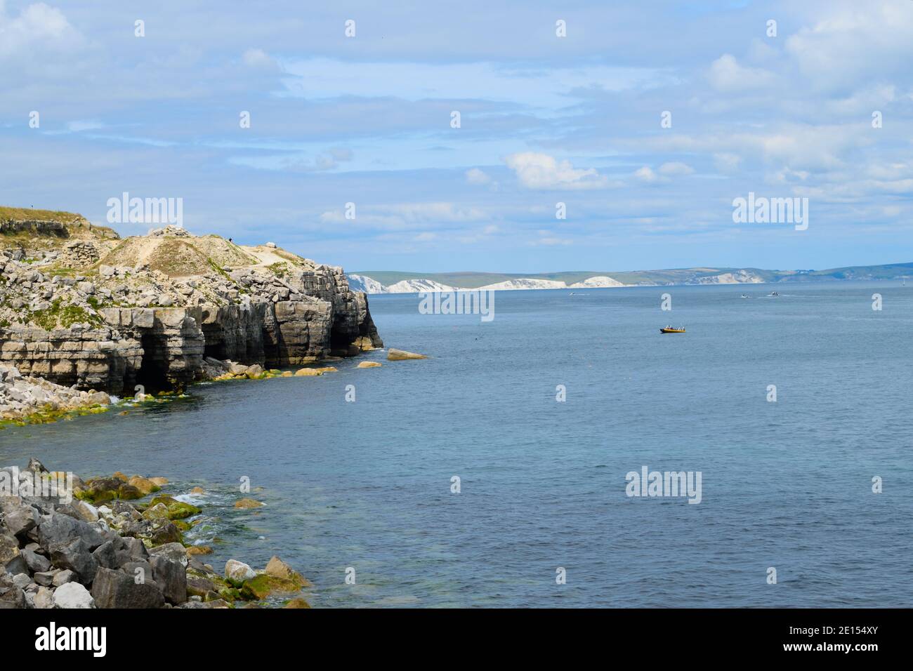 View of the Sea and Cliffs from the Isle of Portland, Dorset Stock ...