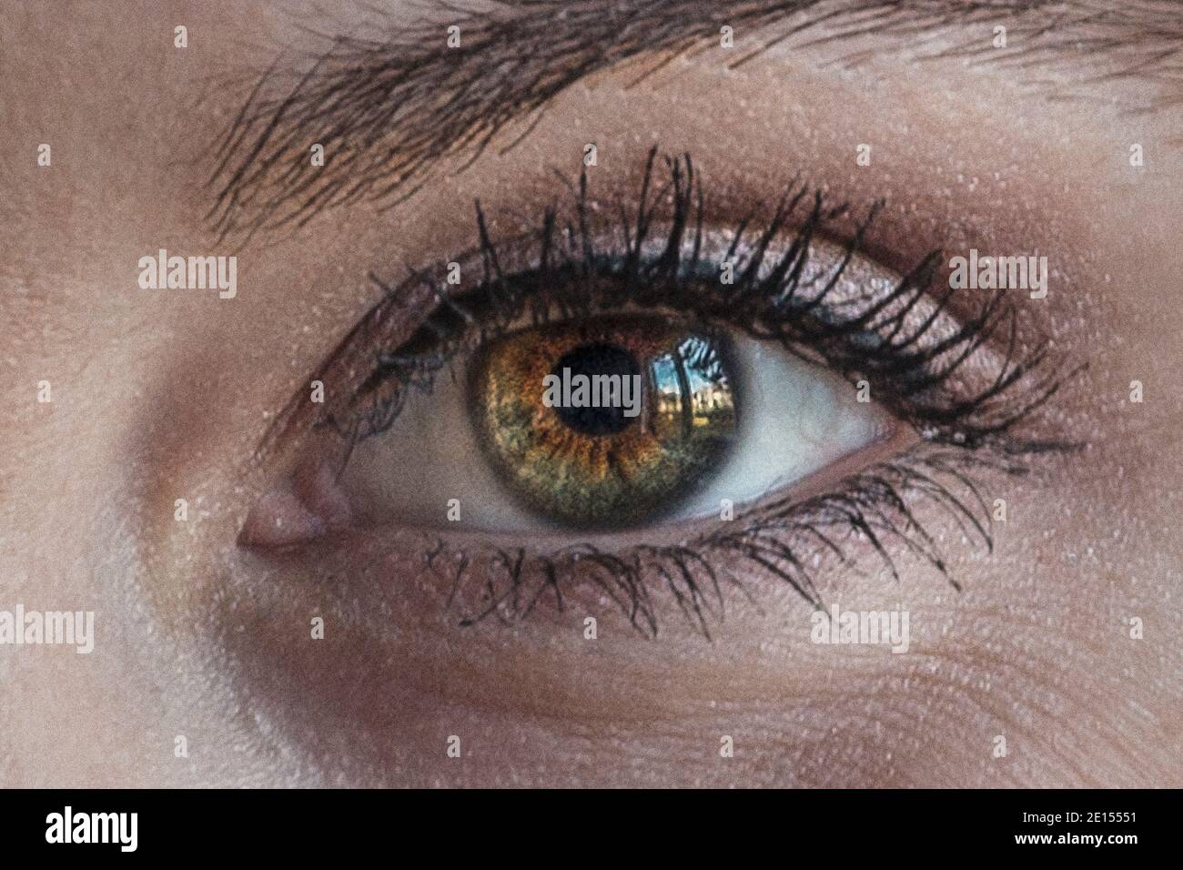 Closeup Of The Eye Of A Young Woman Stock Photo