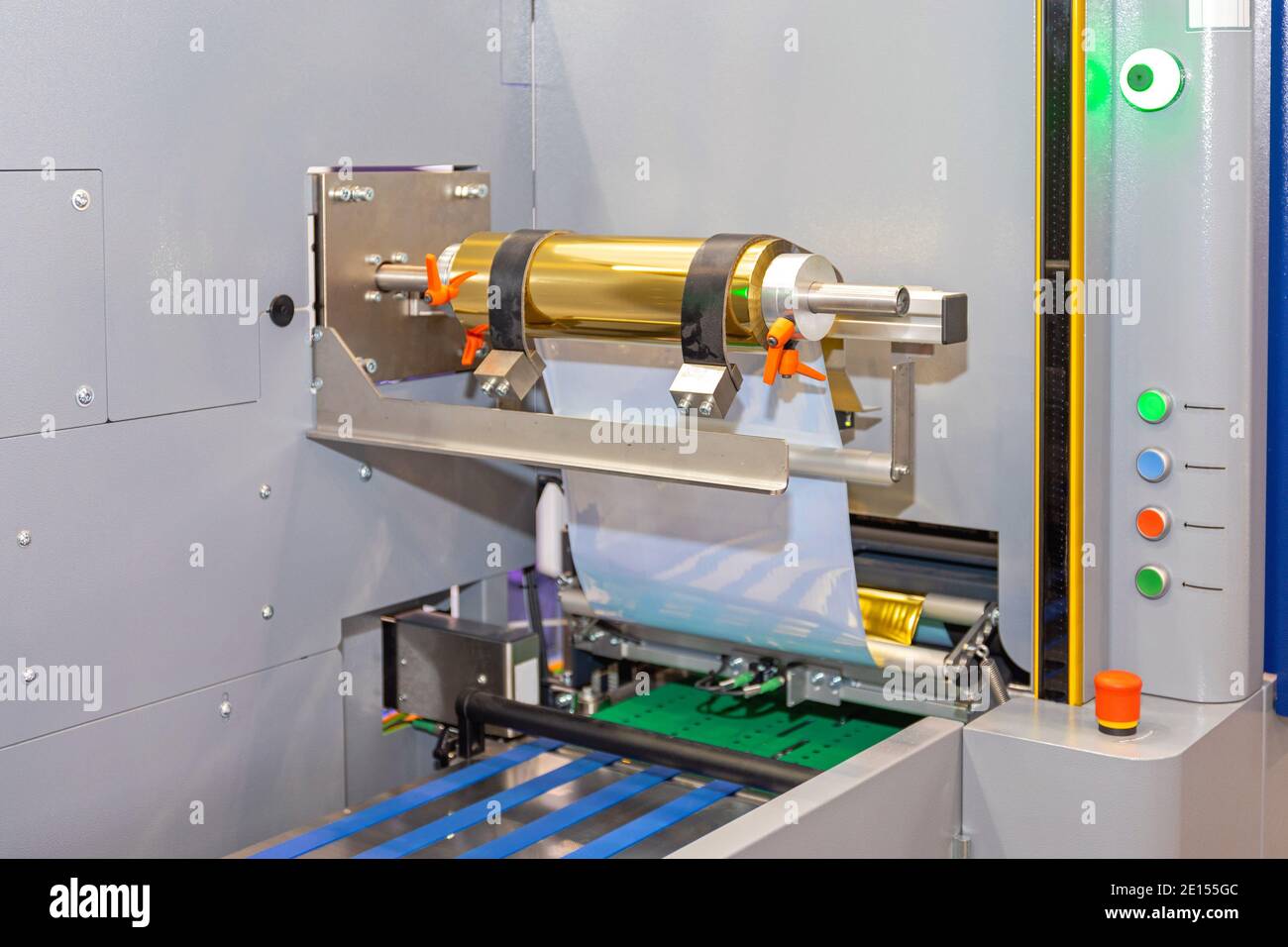 Commercial Hot Gold Foil Letter Embossing Stamping Machine Stock Photo