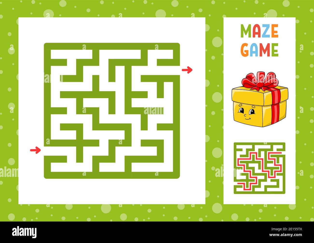 Funny maze. Game for kids. Puzzle for children. Happy character