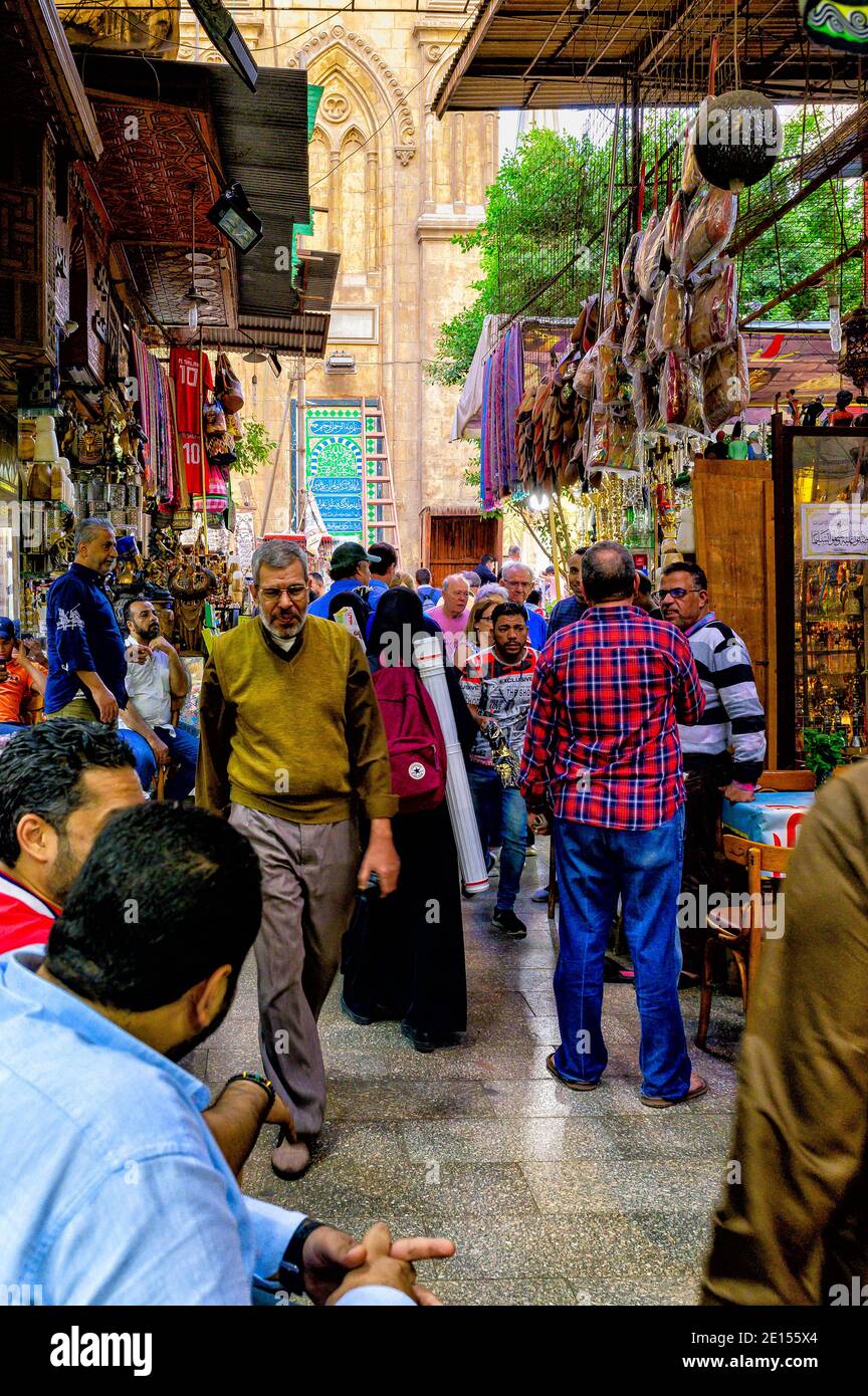 Daily life in Khan El Khalili Souk Stock Photo