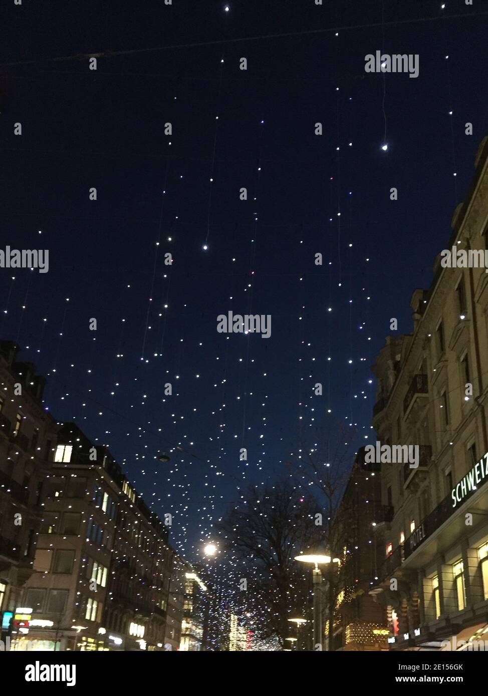 Famous Bahnhofstrasse in the city of Zurich at night with christmas lights Stock Photo Alamy