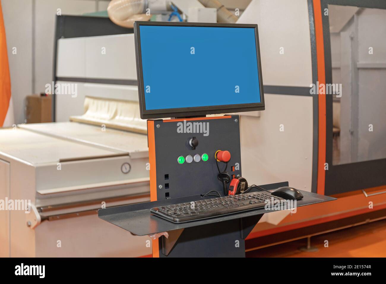 Machine Control Panel With Big Display Monitor Stock Photo Alamy