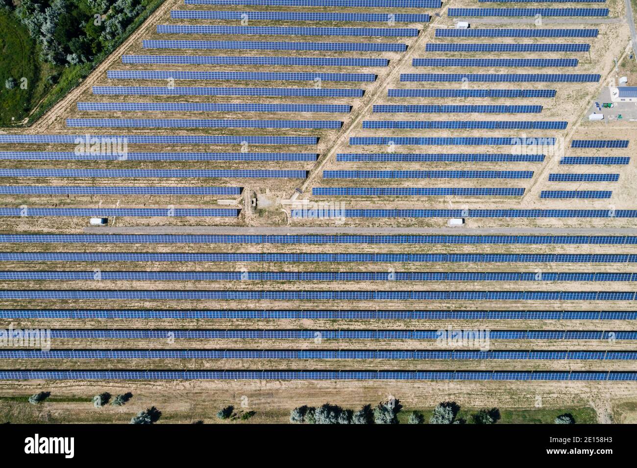 Aerial view to solar power plant Stock Photo - Alamy