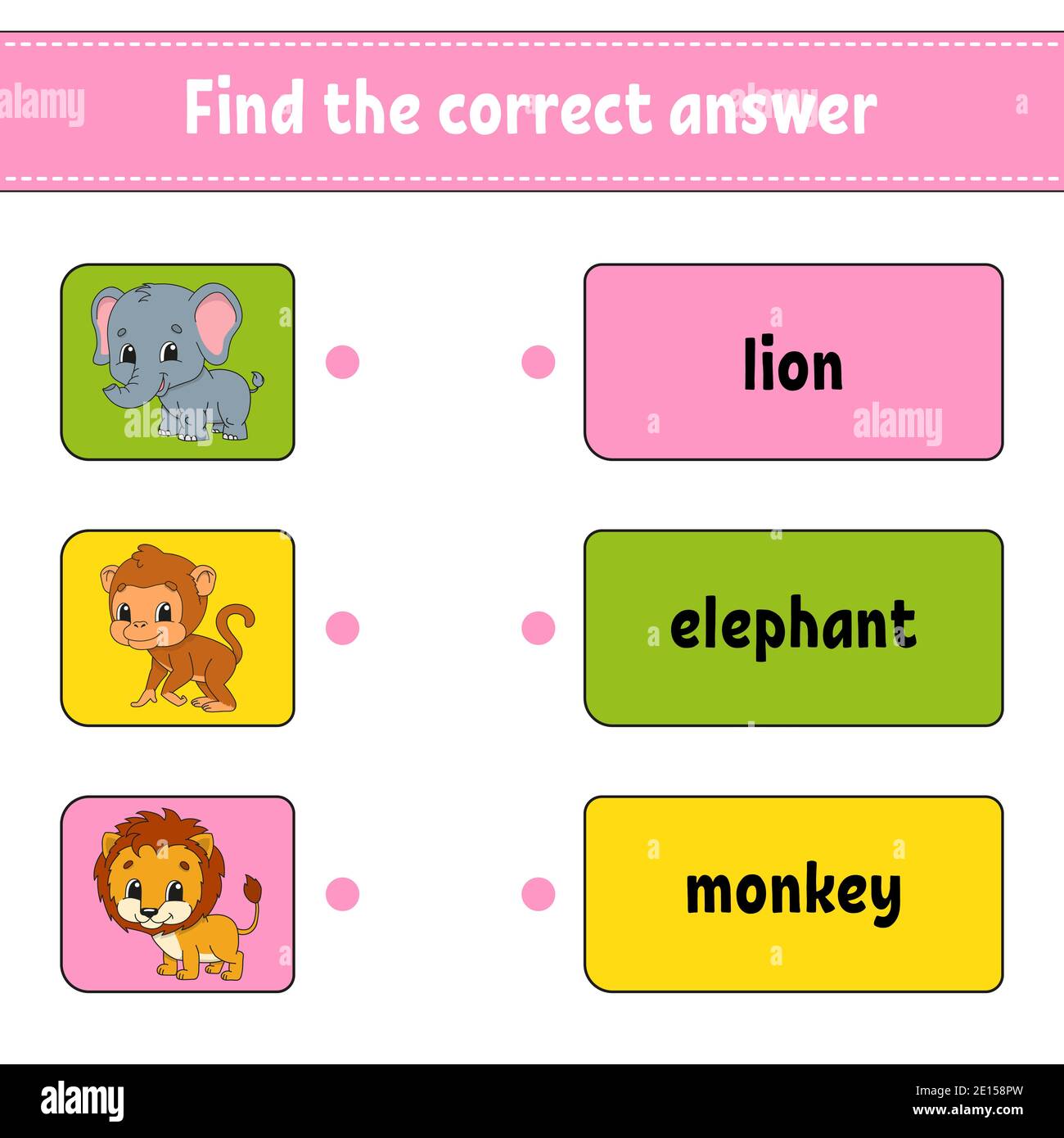 Find the correct answer. Draw a line. Learning words. Education developing worksheet. Activity page for study English. Game for children. Funny charac Stock Vector Image & Art - Alamy Find the correct answer. Draw a line. Learning words. Education developing worksheet. Activity page for study English. Game for children. Funny charac Stock Vector Image & Art - Alamy