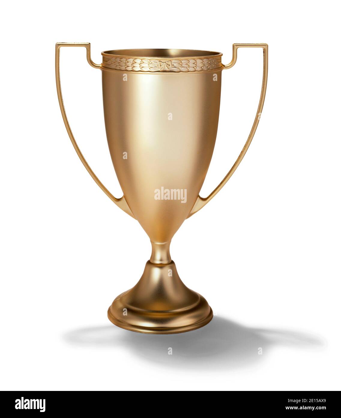 Gold trophy photographed on a white background Stock Photo