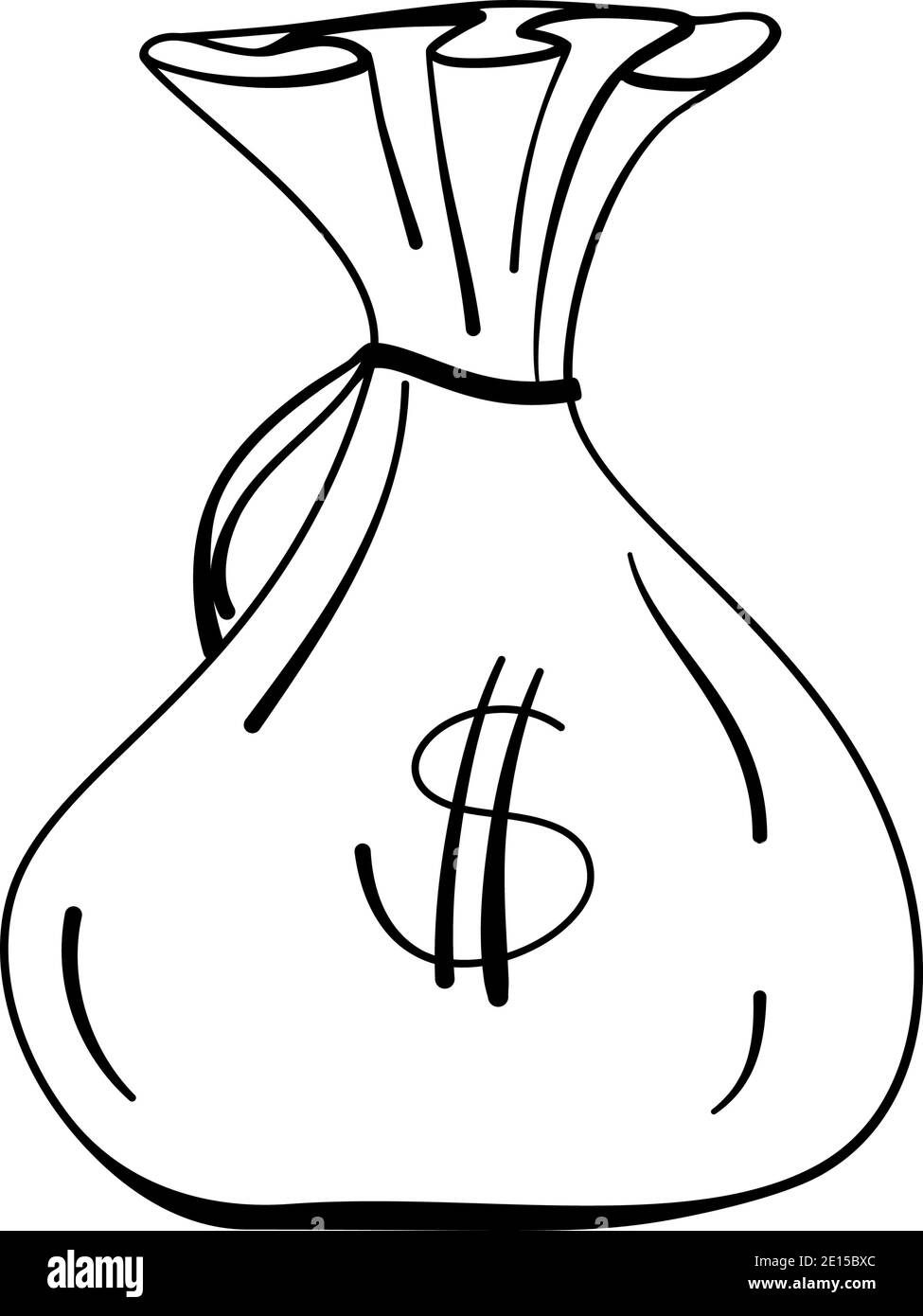 Money bag or sack with dollar sign symbol in outline vector icon Stock Vector Image & Art Alamy