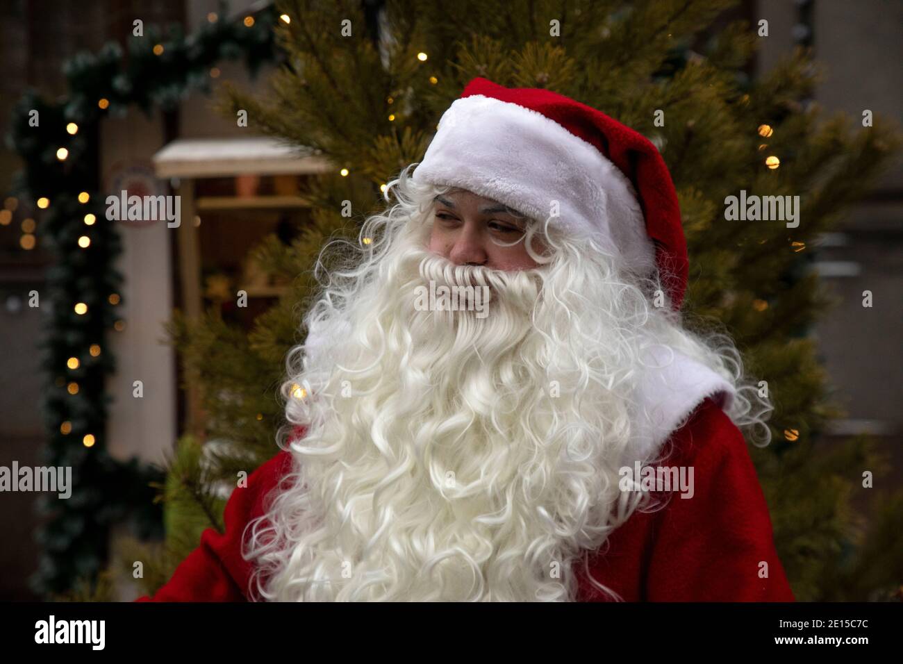 Kaluga, Russia. 3rd of January, 2021 A man dressed as Santa Claus