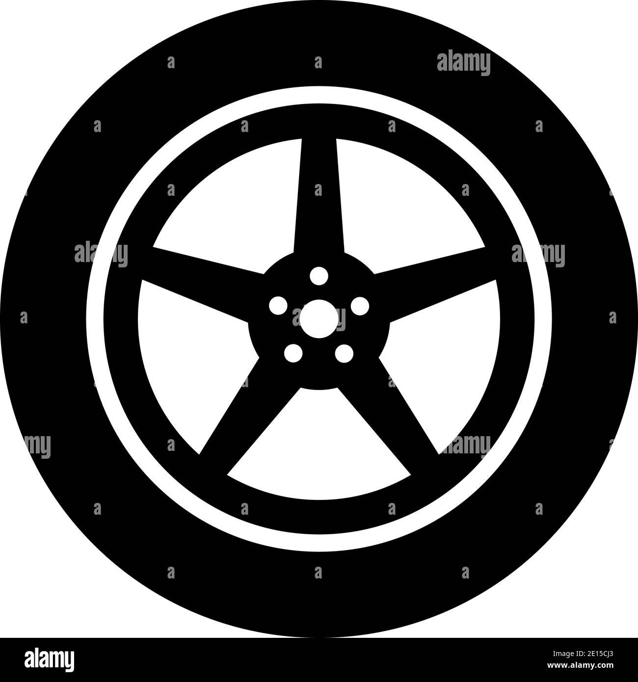 Car tire or car tyre with alloy rim wheel vector Stock Vector