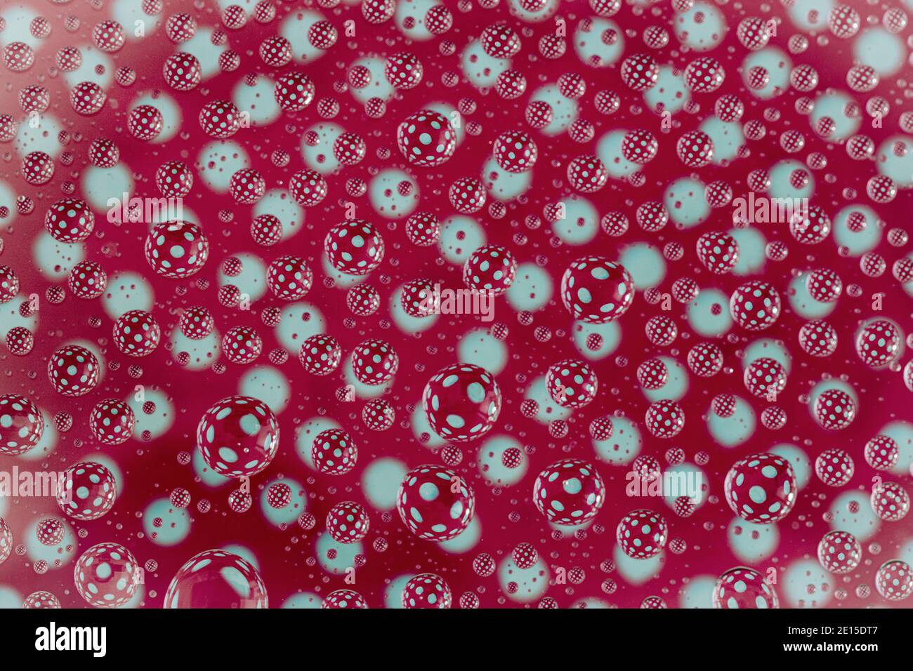 abstract selective focus colorful background with water drops. water bubbles multiple reflections. Stock Photo