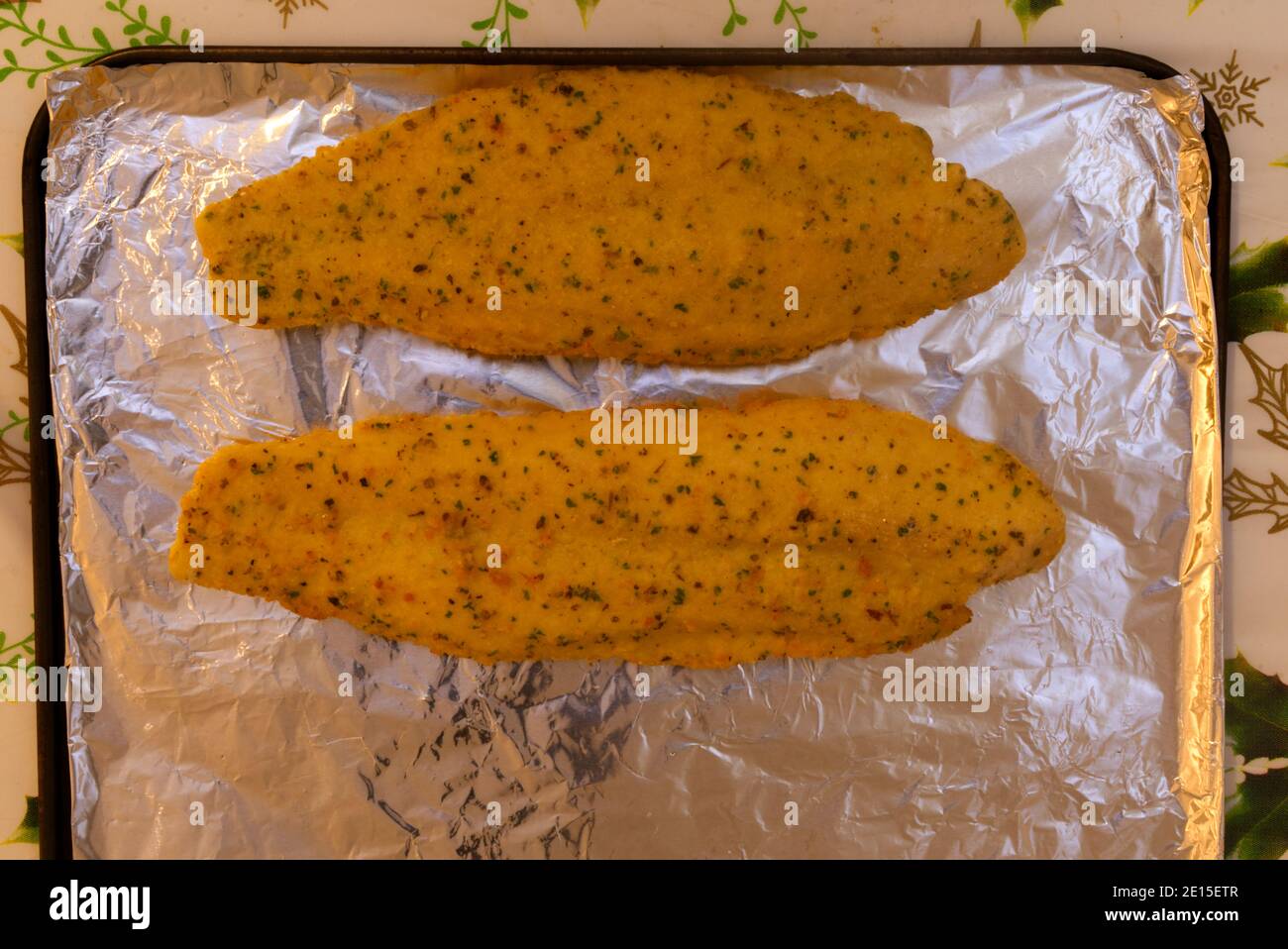 Basa Fillets in a Lemon and Herb Tempura Batter Stock Photo Alamy