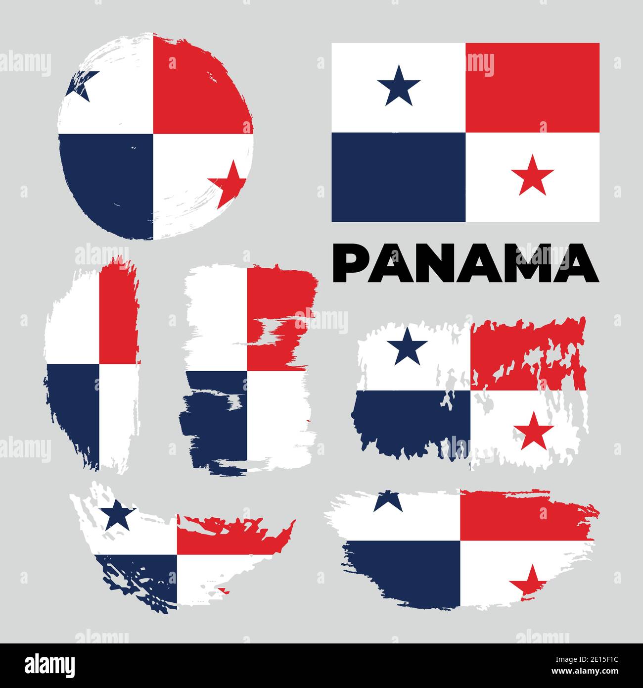 Classic grunge flag of Panama country. Happy independence day of Panama. Stock Vector