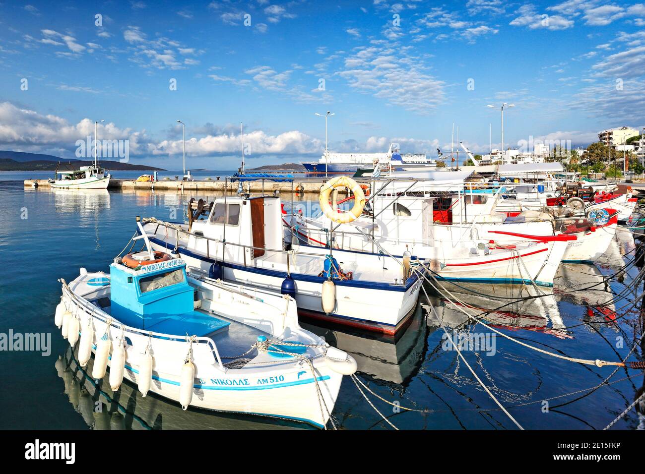 The port of Marmari in Evia, Greece Stock Photo