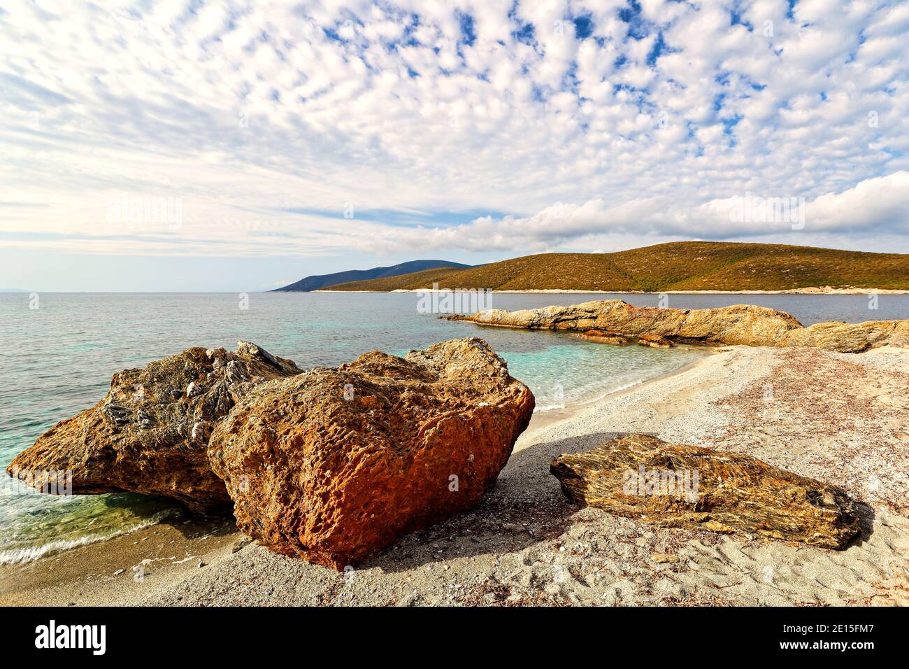 The beach Zastani of Marmari in Evia, Greece Stock Photo