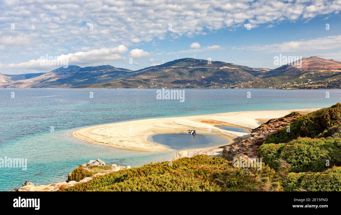 The beach Megali Ammos of Marmari in Evia, Greece Stock Photo