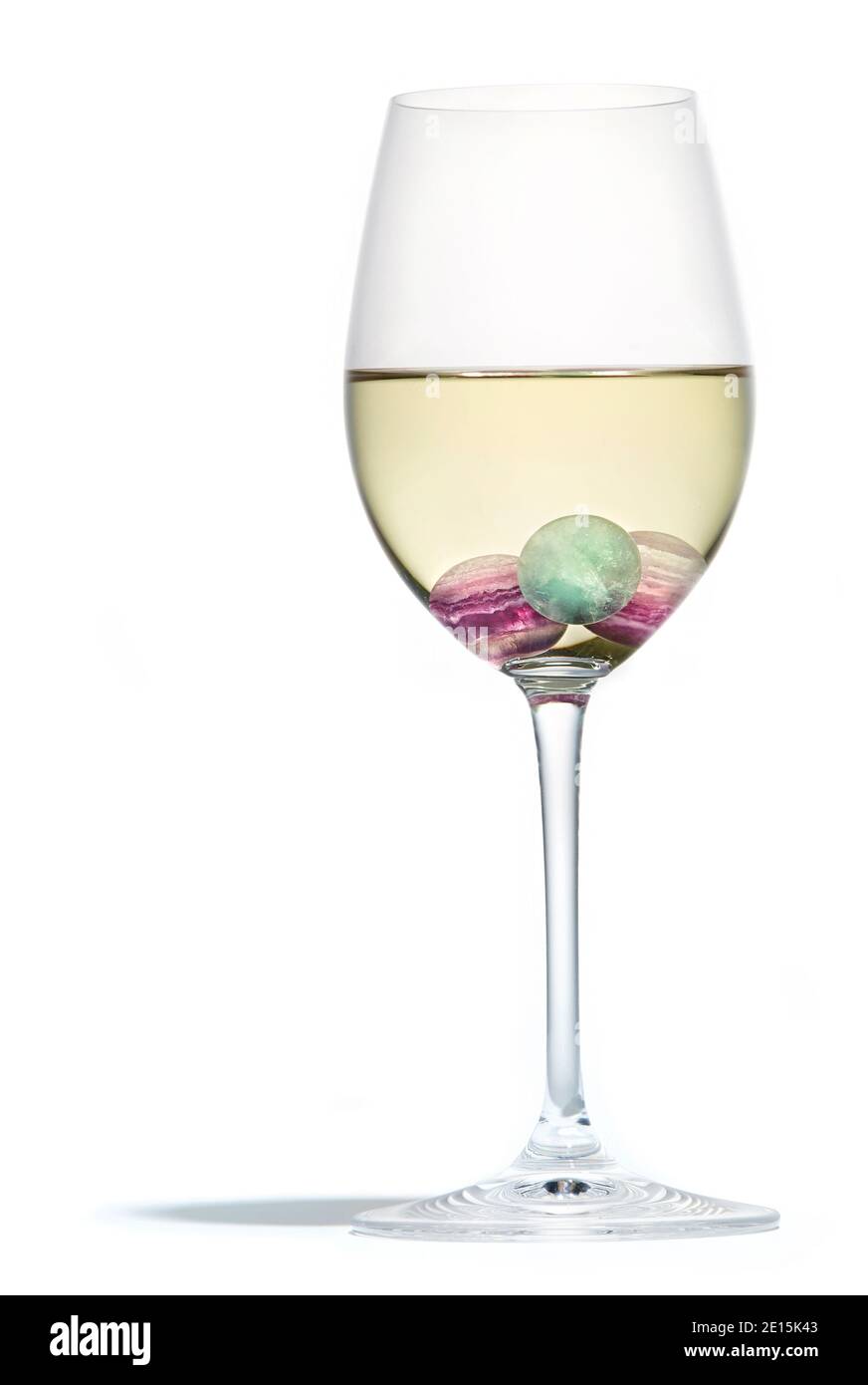 Wine spheres designed by Anna Rabinowicz for RabLabs and Kim Crawford Wines photographed on a white background Stock Photo