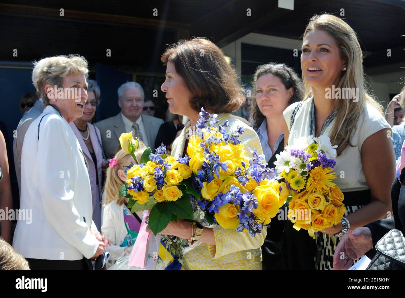 Queen Silvia and Princess Madeleine of Sweden meet and greet with parishioners at the Congregational Church in Boca Raton, FL, USA on April 3, 2011. Photo by Guerin/Taamallah/ABACAPRESS.COM Stock Photo