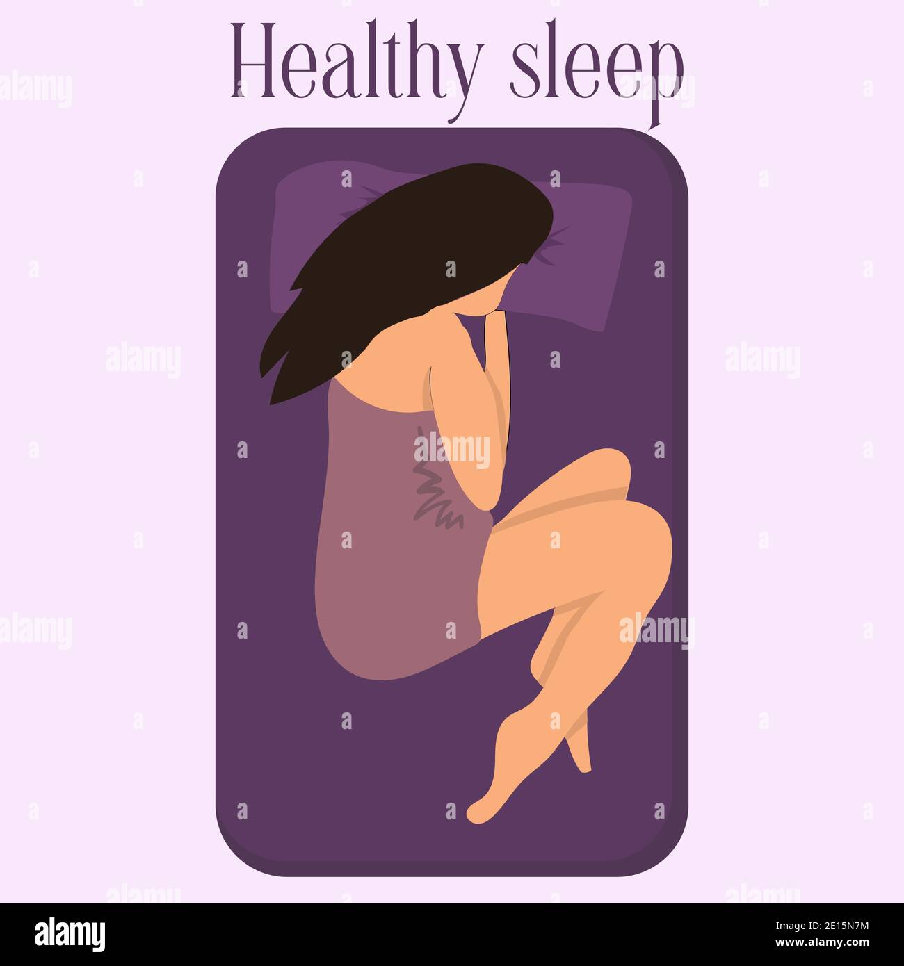 Sleeping white women. Time for yourself, healthcare, relax concept. Vector illustration Stock Vector