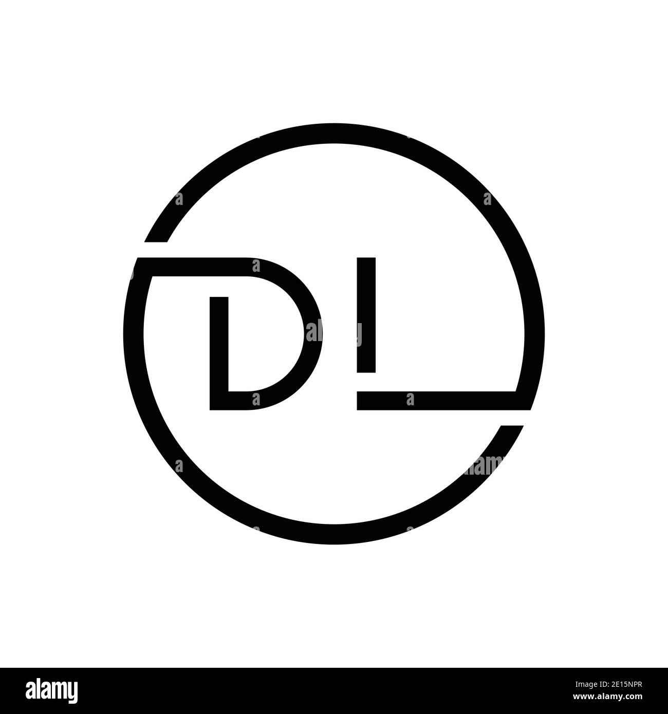 Initial DL Letter Logo Creative Typography Vector Template. Creative Circle Letter DL Logo Design Stock Vector