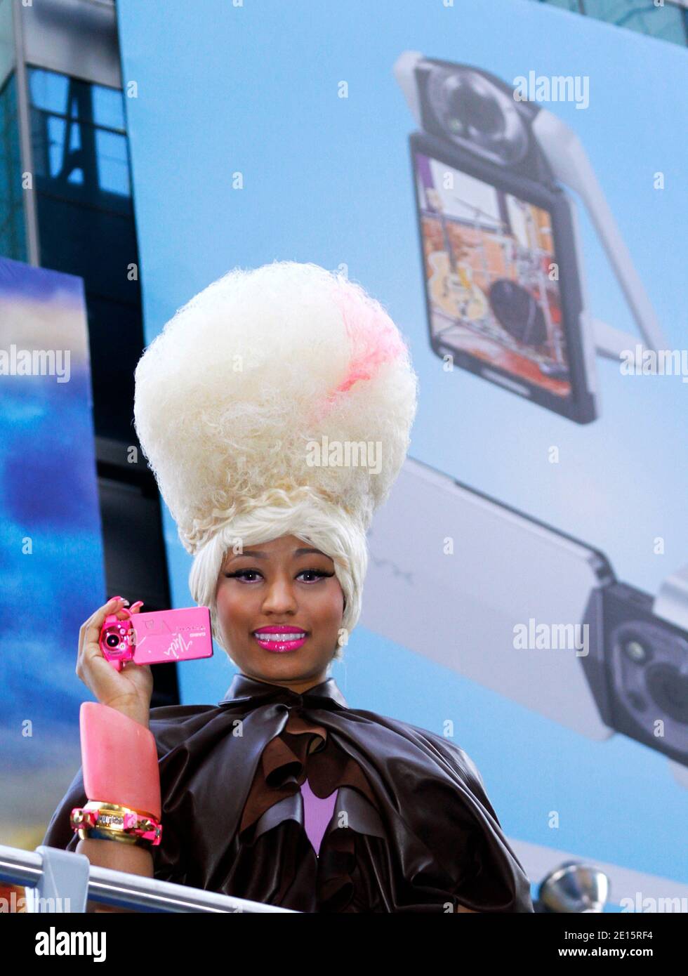 Nicki Minaj poses during the Casio Tryx: Out launch event in Times Square in New York City, NY, USA on April 07, 2011. Photo by Donna Ward/ABACAPRESS.COM Stock Photo