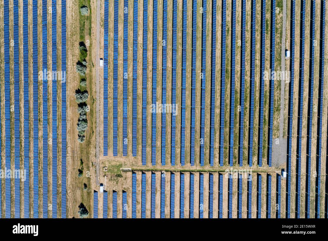 Aerial view to solar power plant Stock Photo - Alamy