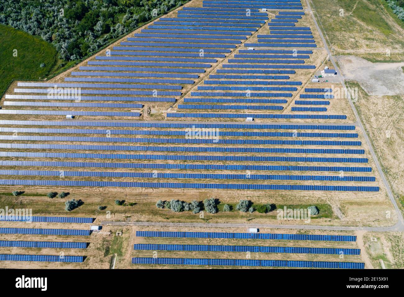Aerial view to solar power plant Stock Photo - Alamy