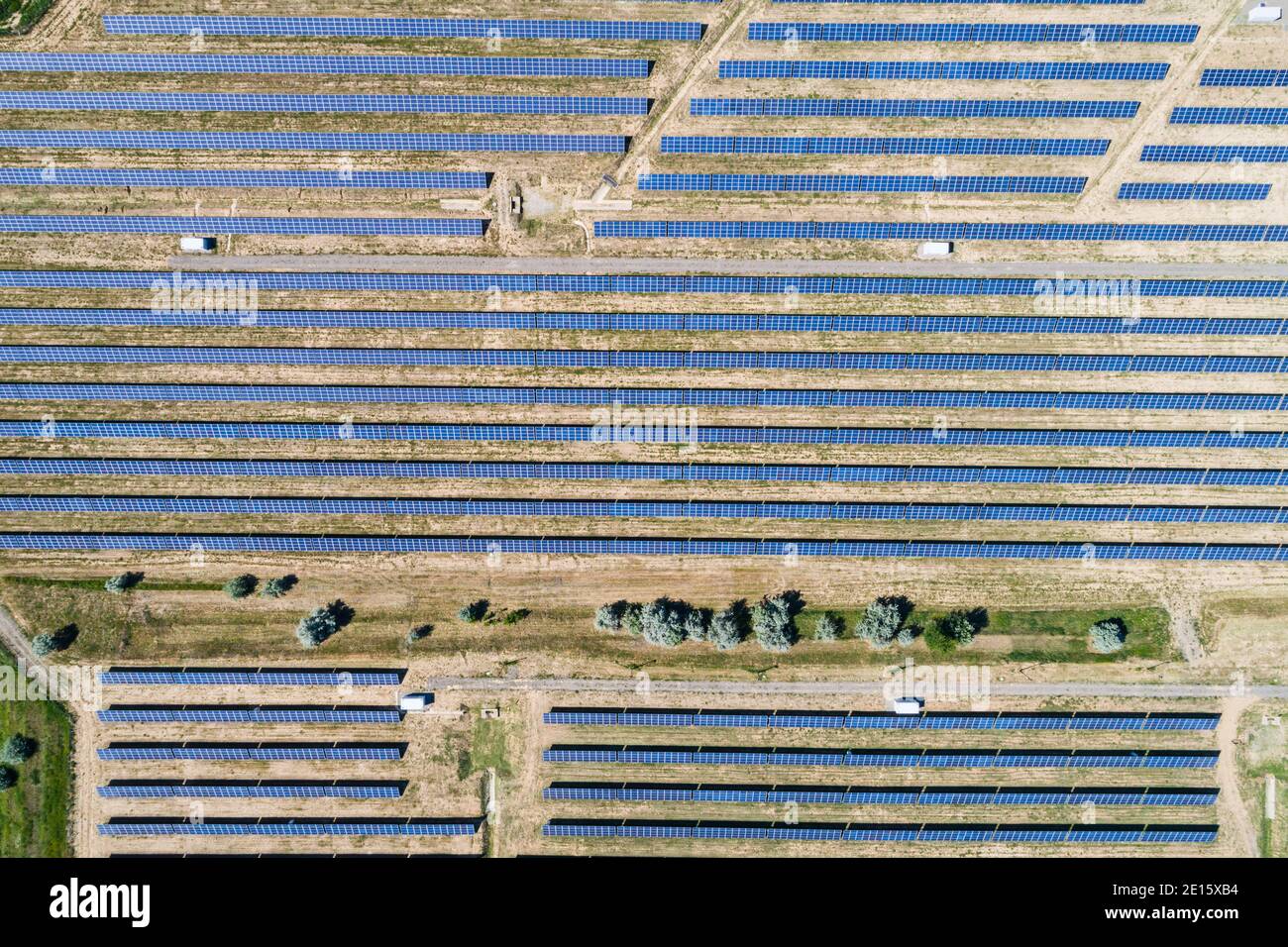 Aerial view to solar power plant Stock Photo - Alamy