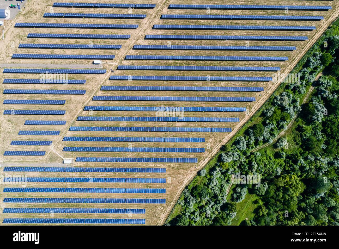 Aerial view to solar power plant Stock Photo - Alamy