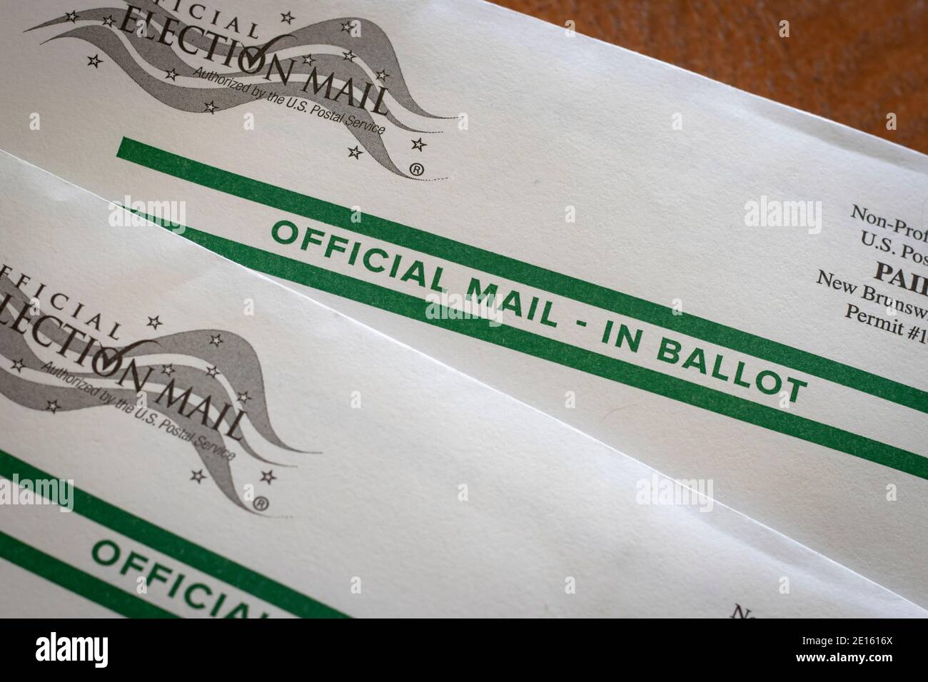 Official mail-in ballots for US general election Stock Photo
