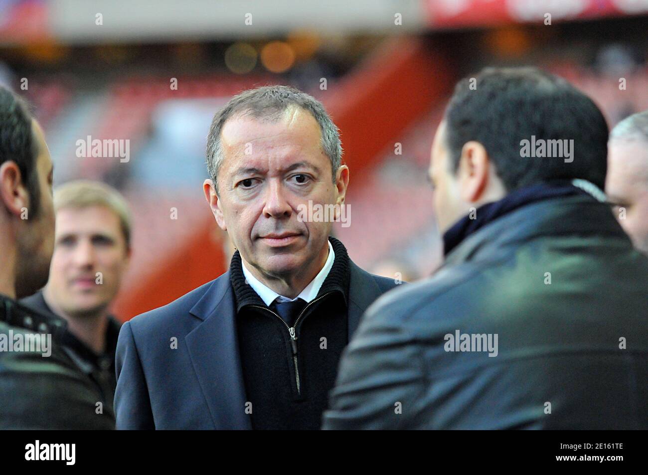 PSG's football team president Robin Leproux during the French First League soccer match, Paris Saint-Germain vs Olympique Lyonnais in Paris, France on April 17, 2011. PSG won 1-0. Photo by Thierry Plessis/ABACAPRESS.COM Stock Photo