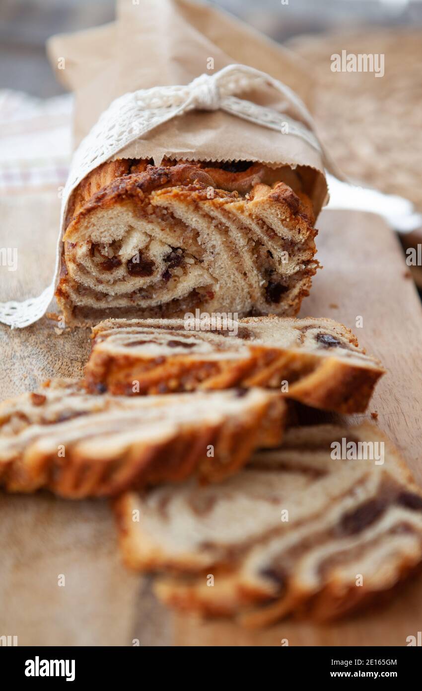 Braided Cake With Nut Filling Stock Photo - Alamy