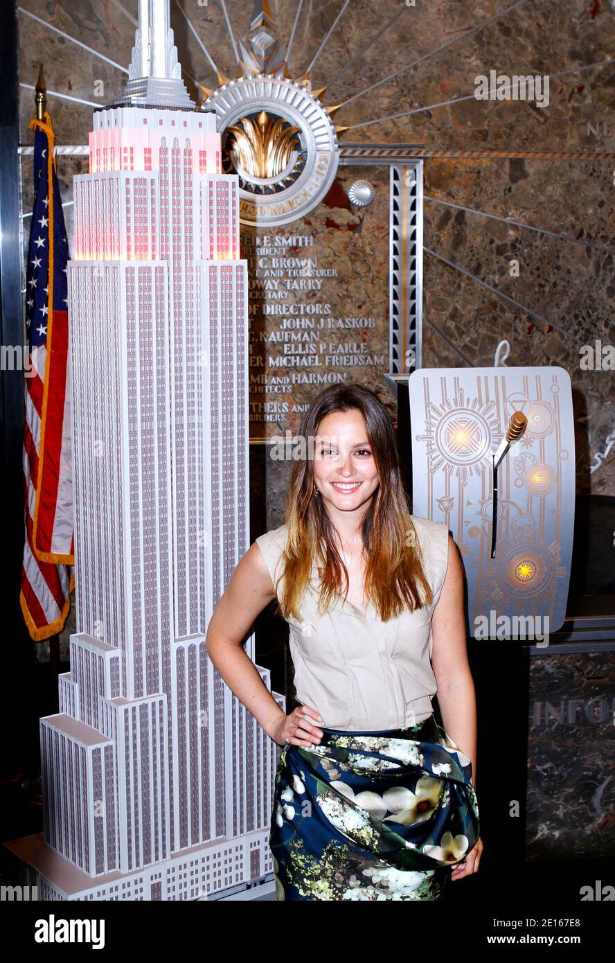 Leighton Meester appears during the lighting ceremony to celebrate the 5th Annual DKMS Gala at the Empire State Building in New York City, NY, USA on April 28, 2011. Photo by Donna Ward/ABACAPRESS.COM Stock Photo