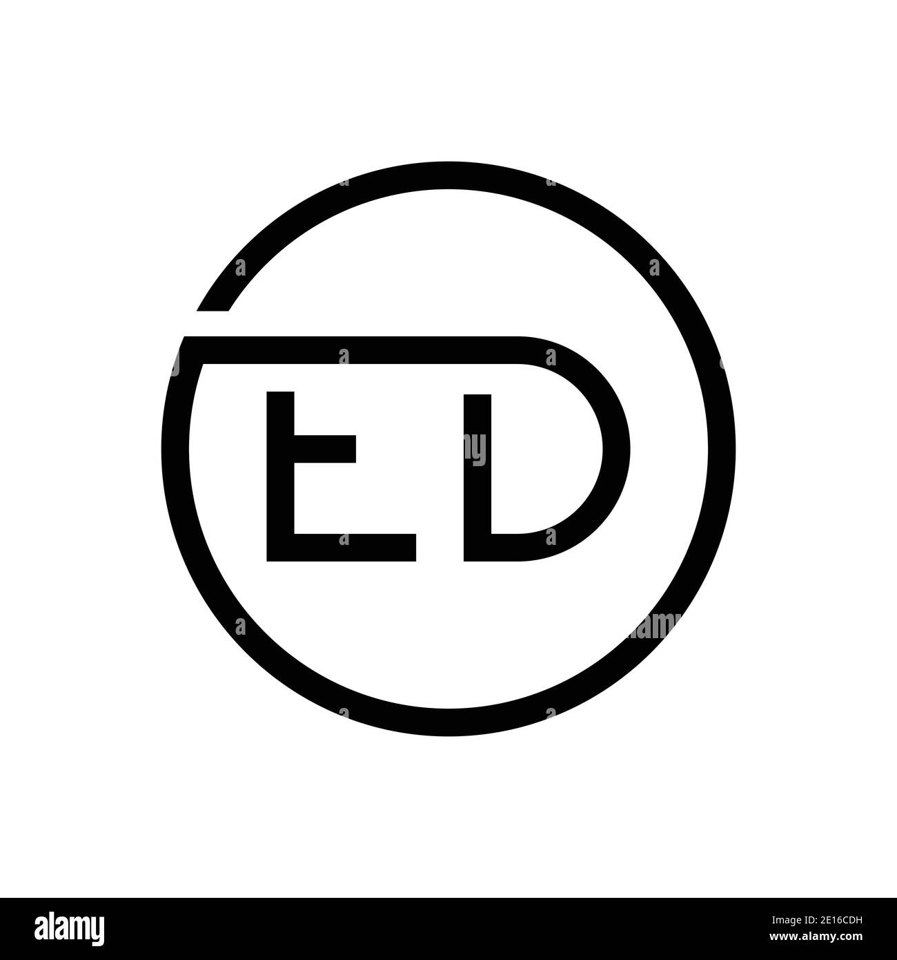 Initial ED Letter Logo Creative Typography Vector Template. Creative
