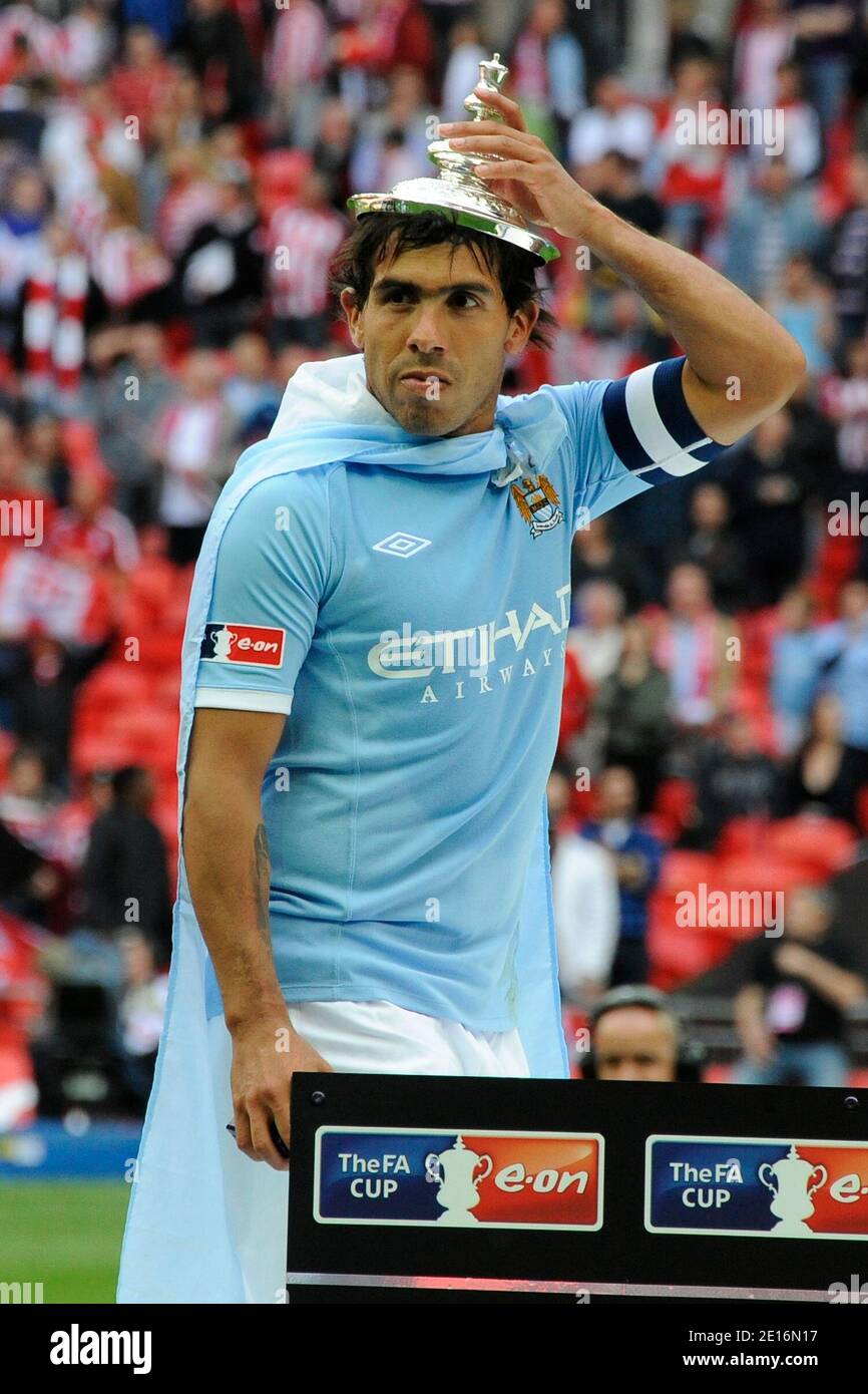 Manchester City's captain Carlos Tevez during the English FA Cup