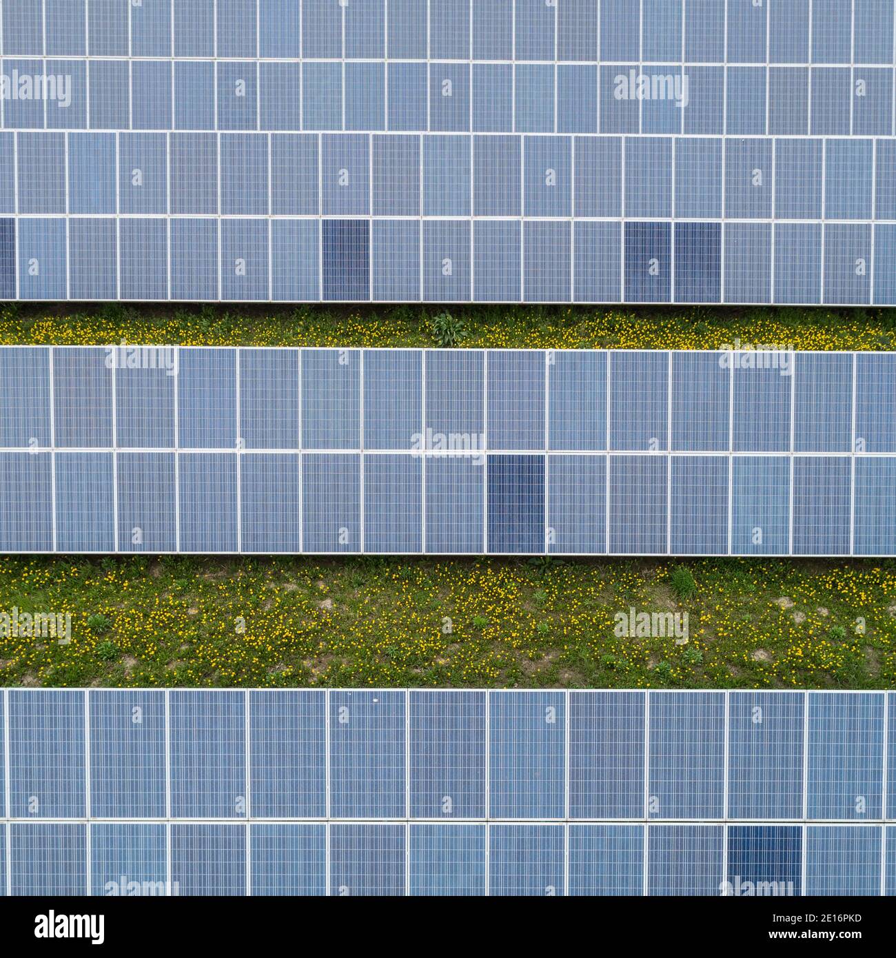 Aerial view to solar power plant Stock Photo - Alamy