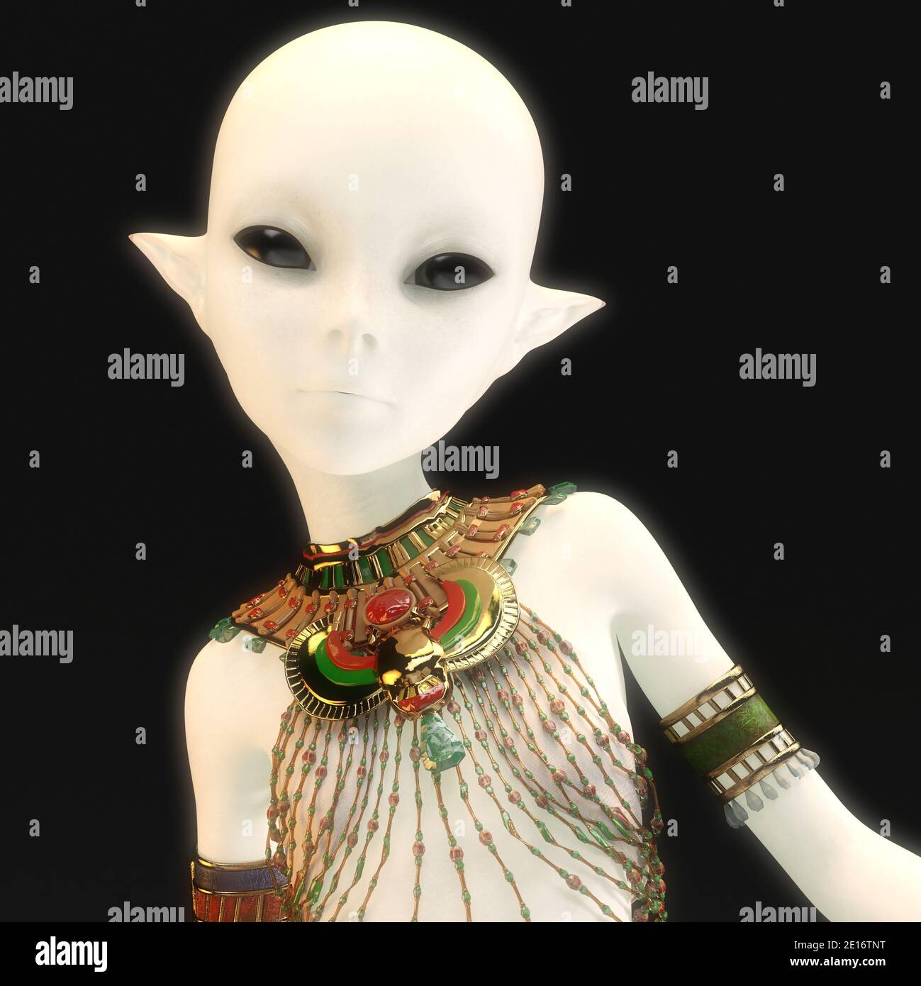 3D Illustration Of A Female Alien Stock Photo - Alamy