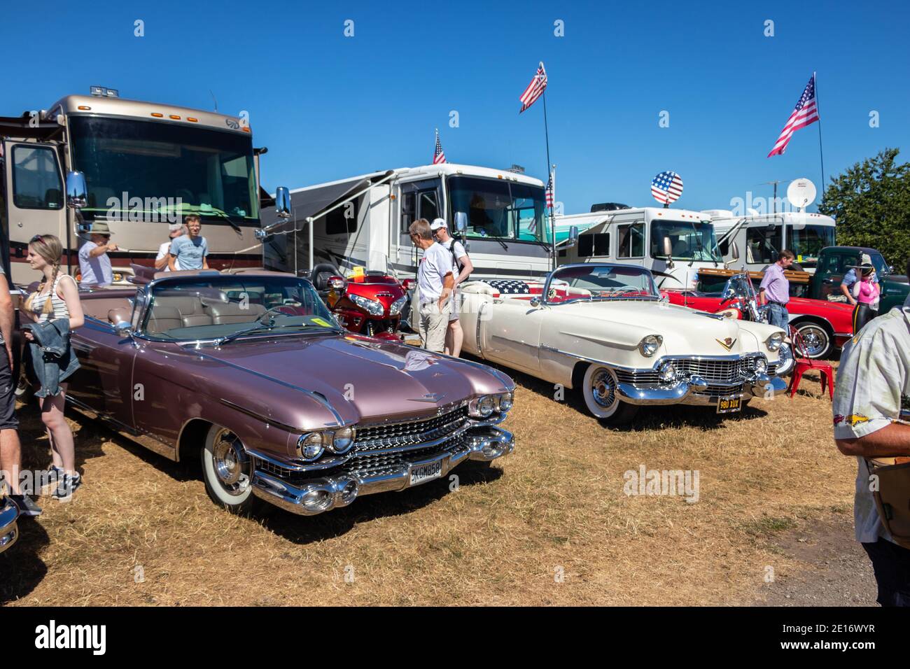 Amerikanisches Auto Kompressor Lufteinlass am Americarna Classic Car Show,  Inglewood, Neuseeland Stockfotografie - Alamy
