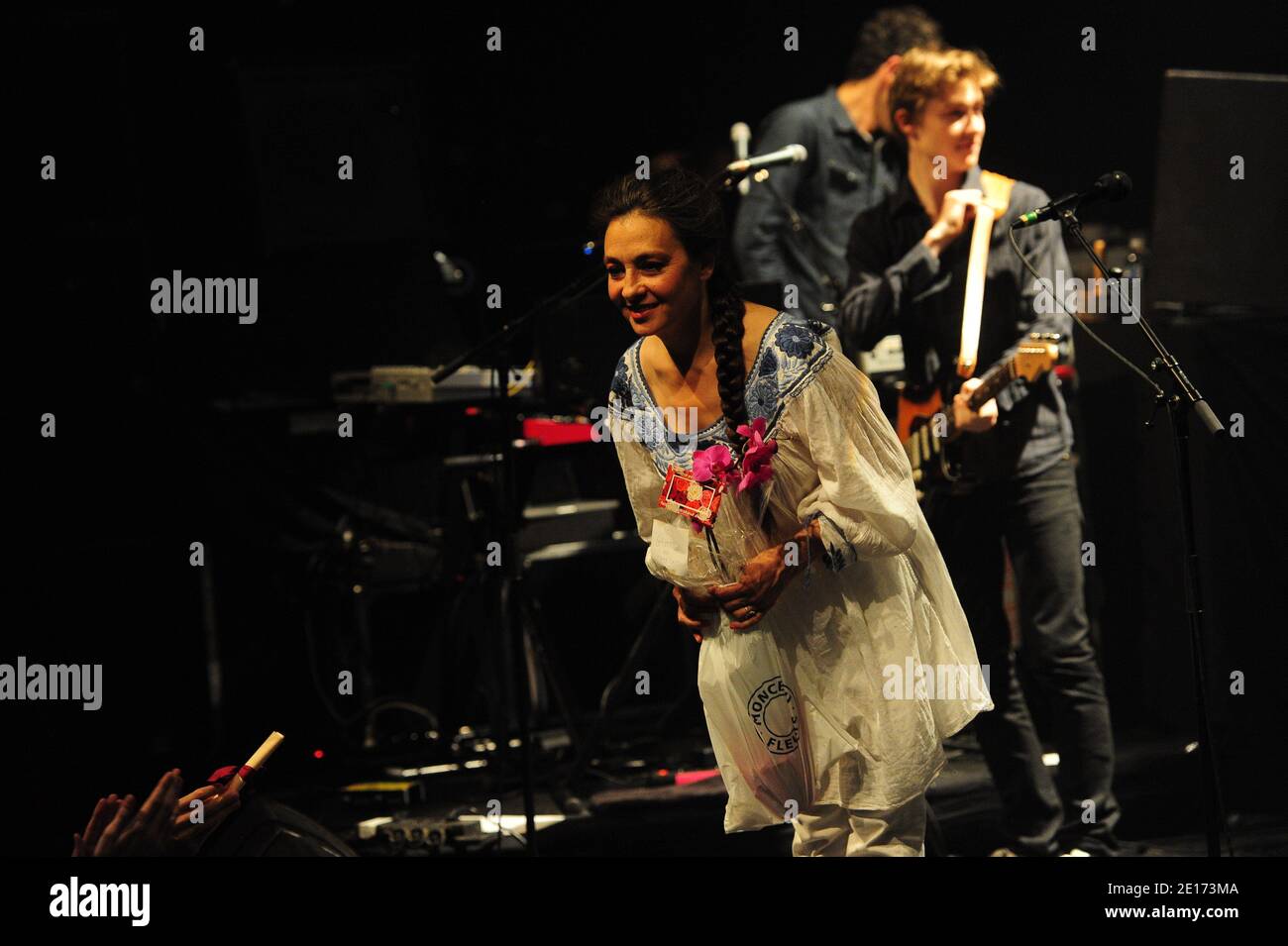 Catherine Ringer and her son Raoul performing live at 'La Cigale' in ...