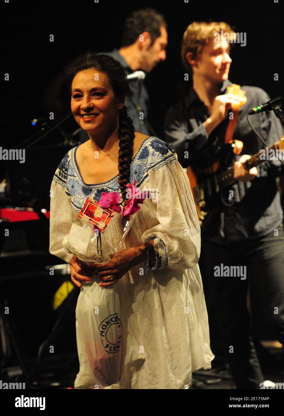 Catherine Ringer and her son Raoul performing live at 'La Cigale' in ...