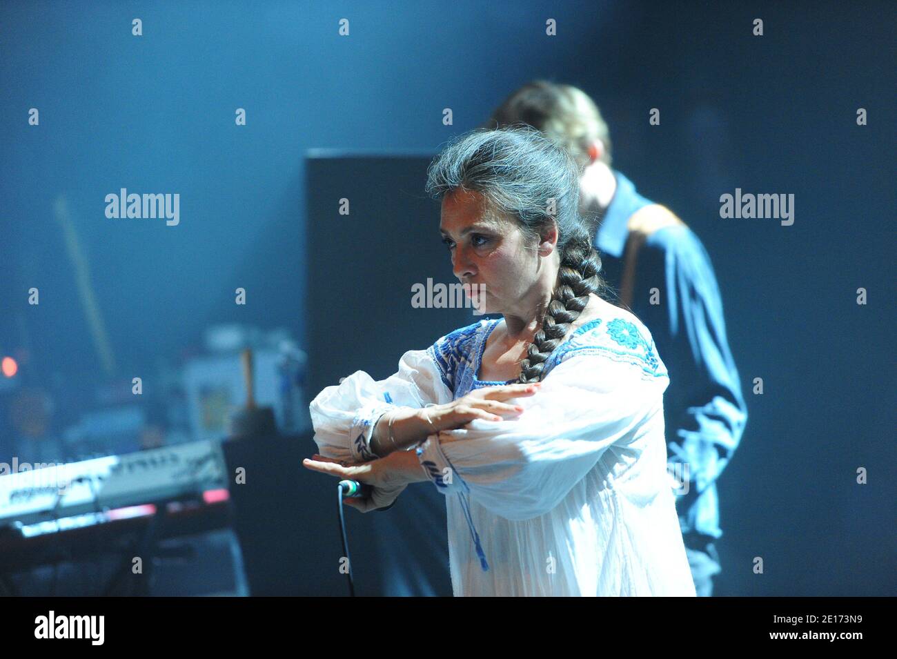 Catherine Ringer and her son Raoul performing live at 'La Cigale' in ...