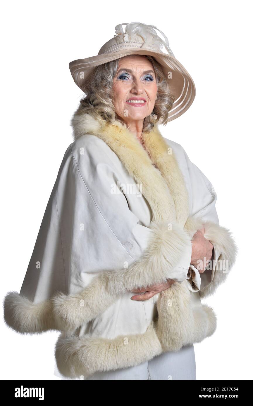 Smiling mature woman grey hair hi-res stock photography and images - Alamy