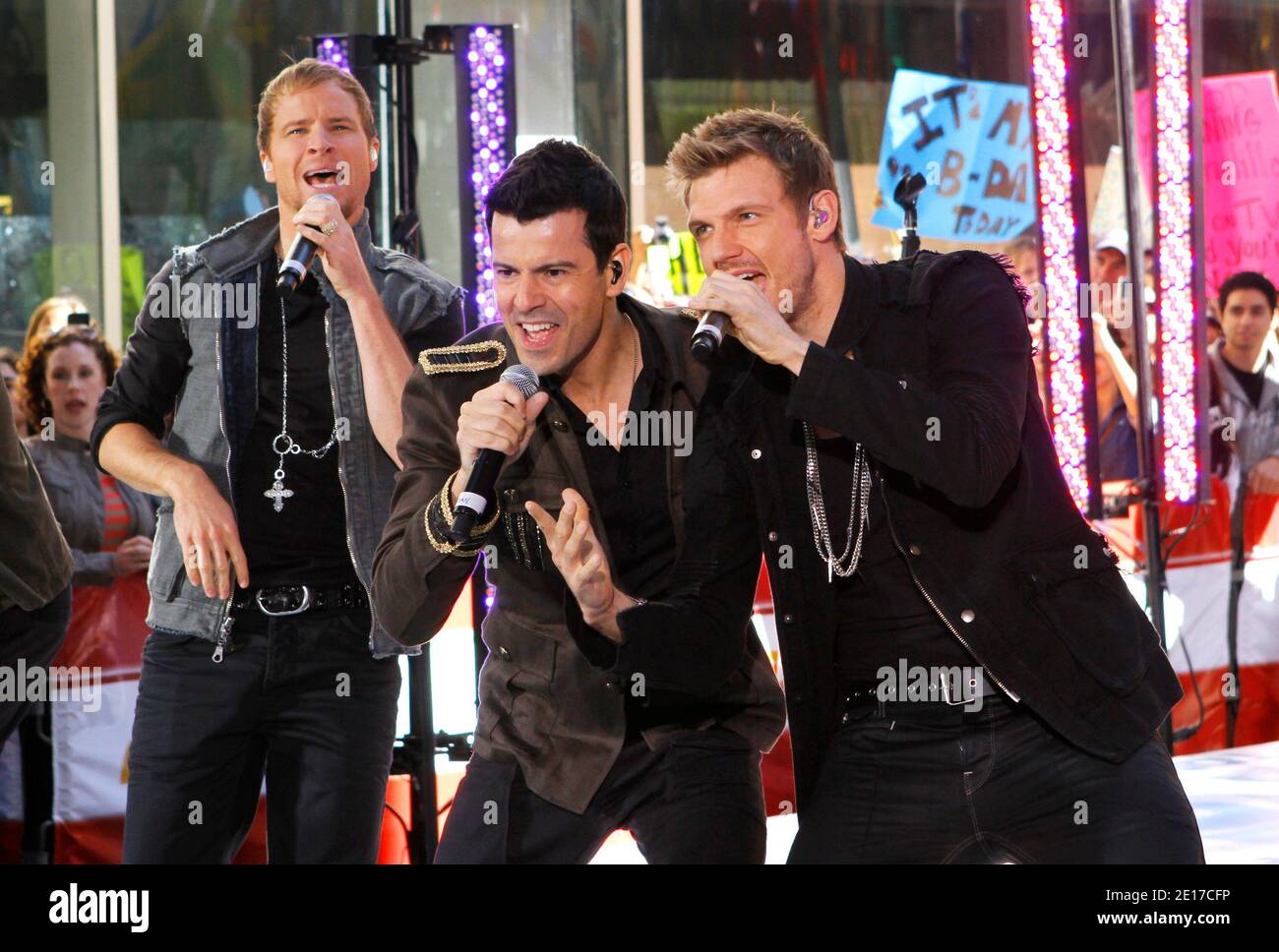 Brian Littrell, Jordan Knight and Nick Carter perform during the Today Show  Toyota Concert series in Rockefeller Center in New York City, NY, USA on  June 03, 2011. Photo by Donna Ward/ABACAPRESS.COM