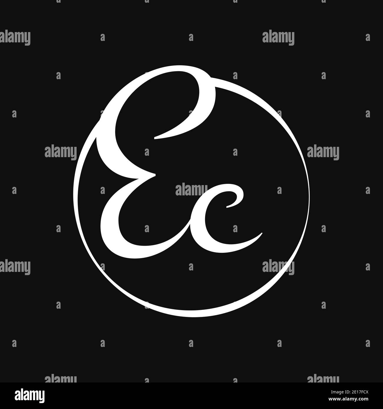 Initial EC Script Letter Type Logo Design With Modern Typography Vector Template. Creative Script Letter EC Logo Design Stock Vector