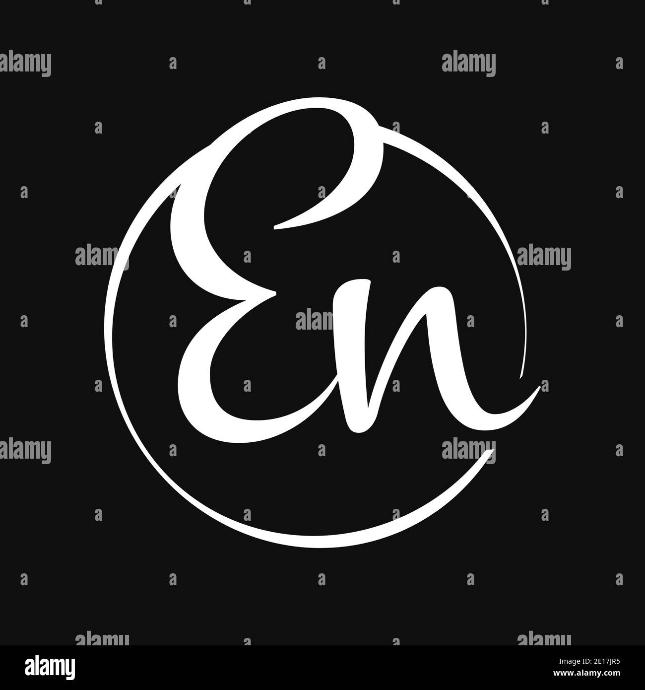 Initial EN Script Letter Type Logo Design With Modern Typography Vector Template. Creative Script Letter EN Logo Design Stock Vector